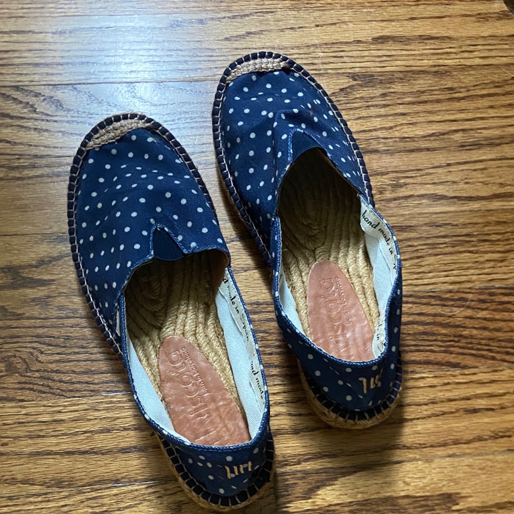 Viscata Navy Polka Dot Espadrilles
